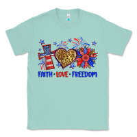 Seafoam faith love freedom Classic Tee - Neo Western