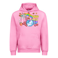 Fuchsia Pink Unicorn Coffee Cup With Star Bbs Urban Hoodie - BundleAndBundleShop
