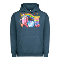 Pigment Midnight Navy Unicorn Coffee Cup With Star Bbs Urban Hoodie - BundleAndBundleShop