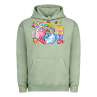 Pigment Oil Green Unicorn Coffee Cup With Star Bbs Urban Hoodie - BundleAndBundleShop