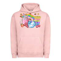 Pigment Salmon Unicorn Coffee Cup With Star Bbs Urban Hoodie - BundleAndBundleShop