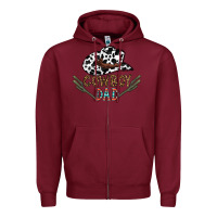 Burgundy cowboy dad Zipper Hoodie - CowhideDigitalArt