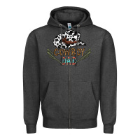 Charcoal Heather cowboy dad Zipper Hoodie - CowhideDigitalArt