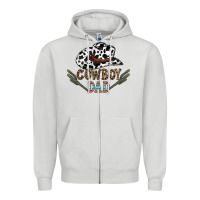 Dove Grey cowboy dad Zipper Hoodie - CowhideDigitalArt