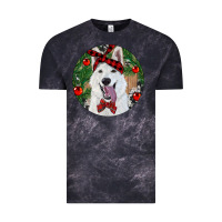 Cloud Black Christmas White Shepherd With Cowhide Vintage Tee - RanaPortraitStore
