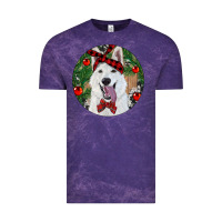 Cloud Purple Christmas White Shepherd With Cowhide Vintage Tee - RanaPortraitStore