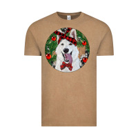 Vintage Coffee Christmas White Shepherd With Cowhide Vintage Tee - RanaPortraitStore