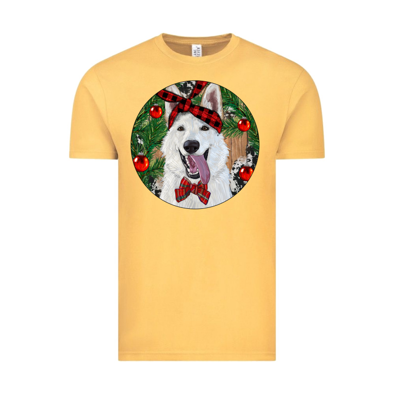 Christmas White Shepherd With Cowhide Vintage Tee by RanaPortraitStore | Teevron