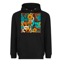 Black cowboy boots and hat seamless pattern Heavyweight Hoodie - BundleAndBundleShop