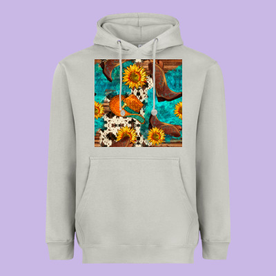 Cowboy Boots And Hat Seamless Pattern Heavyweight Hoodie Designed By Bundleandbundleshop