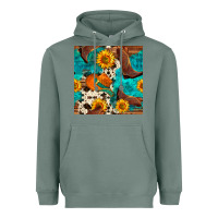Sage cowboy boots and hat seamless pattern Heavyweight Hoodie - BundleAndBundleShop
