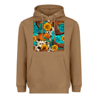 Toasted Coconut cowboy boots and hat seamless pattern Heavyweight Hoodie - BundleAndBundleShop