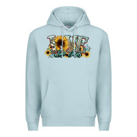 Blue Mist love like jesus sunflowers Premium Hoodie - NancyCooperArtShop