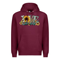 Burgundy love like jesus sunflowers Premium Hoodie - NancyCooperArtShop