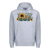 Heather Grey love like jesus sunflowers Premium Hoodie - NancyCooperArtShop