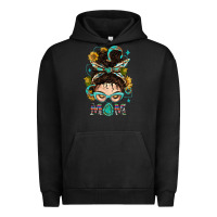 Pigment Black Western Messy Bun Mom With Sunflower Urban Hoodie - BundleAndBundleShop