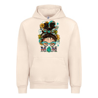 Sandshell Western Messy Bun Mom With Sunflower Urban Hoodie - BundleAndBundleShop