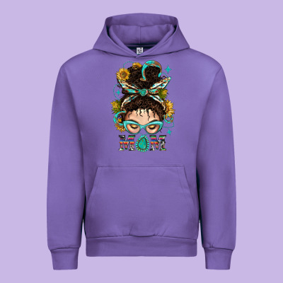 Western Messy Bun Mom With Sunflower Urban Hoodie Designed By Bundleandbundleshop