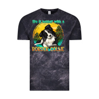 Cloud Black life is better with a border collie Vintage Tee - texasbilliewilder