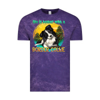 Cloud Purple life is better with a border collie Vintage Tee - texasbilliewilder