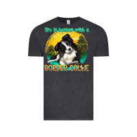 Vintage Black life is better with a border collie Vintage Tee - texasbilliewilder
