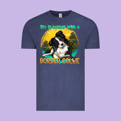 Life Is Better With A Border Collie Vintage Tee Designed By Texasbilliewilder