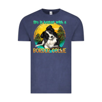 Vintage Denim life is better with a border collie Vintage Tee - texasbilliewilder