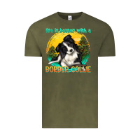 Vintage Olive life is better with a border collie Vintage Tee - texasbilliewilder