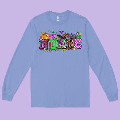 Halloween Nurse Long Sleeve Tee Designed By Adodesignshop