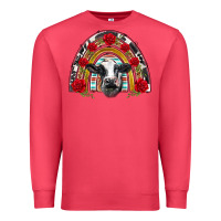 Cardinal black and white baby cow floral rose rainbow Premium Sweatshirt - BarkalooDesign