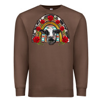 Chestnut black and white baby cow floral rose rainbow Premium Sweatshirt - BarkalooDesign