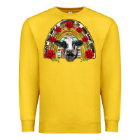 Lemon black and white baby cow floral rose rainbow Premium Sweatshirt - BarkalooDesign