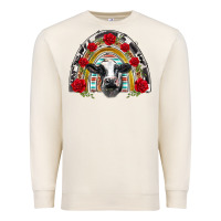 Sandshell black and white baby cow floral rose rainbow Premium Sweatshirt - BarkalooDesign