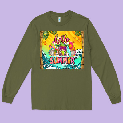 Hello Summer Gnomes Long Sleeve Tee Designed By Zillion Design Studio