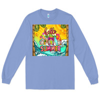 Colony Blue hello summer gnomes Long Sleeve Tee - Zillion Design Studio