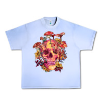 Grape Ice Floral skeleton with mushrooms Urban Heavy Tee - RanaPortraitStore