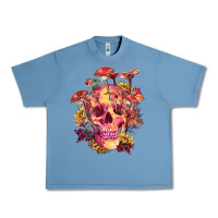 Pebble Blue Floral skeleton with mushrooms Urban Heavy Tee - RanaPortraitStore