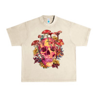 Sandshell Floral skeleton with mushrooms Urban Heavy Tee - RanaPortraitStore