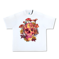 White Floral skeleton with mushrooms Urban Heavy Tee - RanaPortraitStore