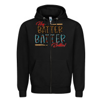 Black hey batter batter batter Zipper Hoodie - CowhideDigitalArt
