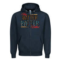 Navy hey batter batter batter Zipper Hoodie - CowhideDigitalArt