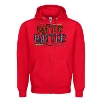Red hey batter batter batter Zipper Hoodie - CowhideDigitalArt