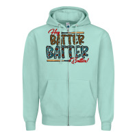Seafoam hey batter batter batter Zipper Hoodie - CowhideDigitalArt