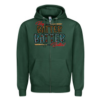Sports Green hey batter batter batter Zipper Hoodie - CowhideDigitalArt