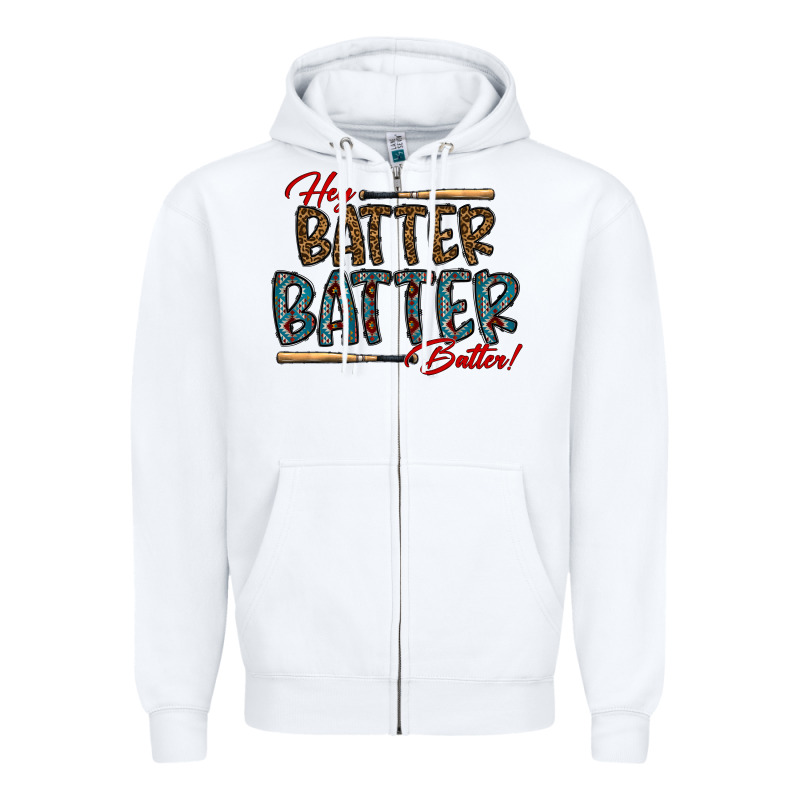 Hey Batter Batter Batter Zipper Hoodie by CowhideDigitalArt | Teevron