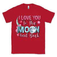 Red i love you to the moon and back Classic Tee - FaDigitalArtStudio