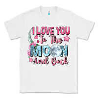 White i love you to the moon and back Classic Tee - FaDigitalArtStudio