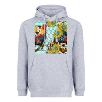 Heather Grey western rooster seamless pattern Heavyweight Hoodie - BundleAndBundleShop