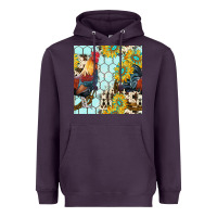 Plum western rooster seamless pattern Heavyweight Hoodie - BundleAndBundleShop