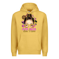 Antique Gold messy bun gym hair dont care Premium Hoodie - NancyCooperArtShop